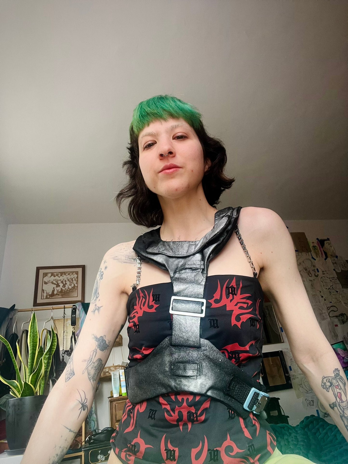 Black Harness with Silver Spraypaint