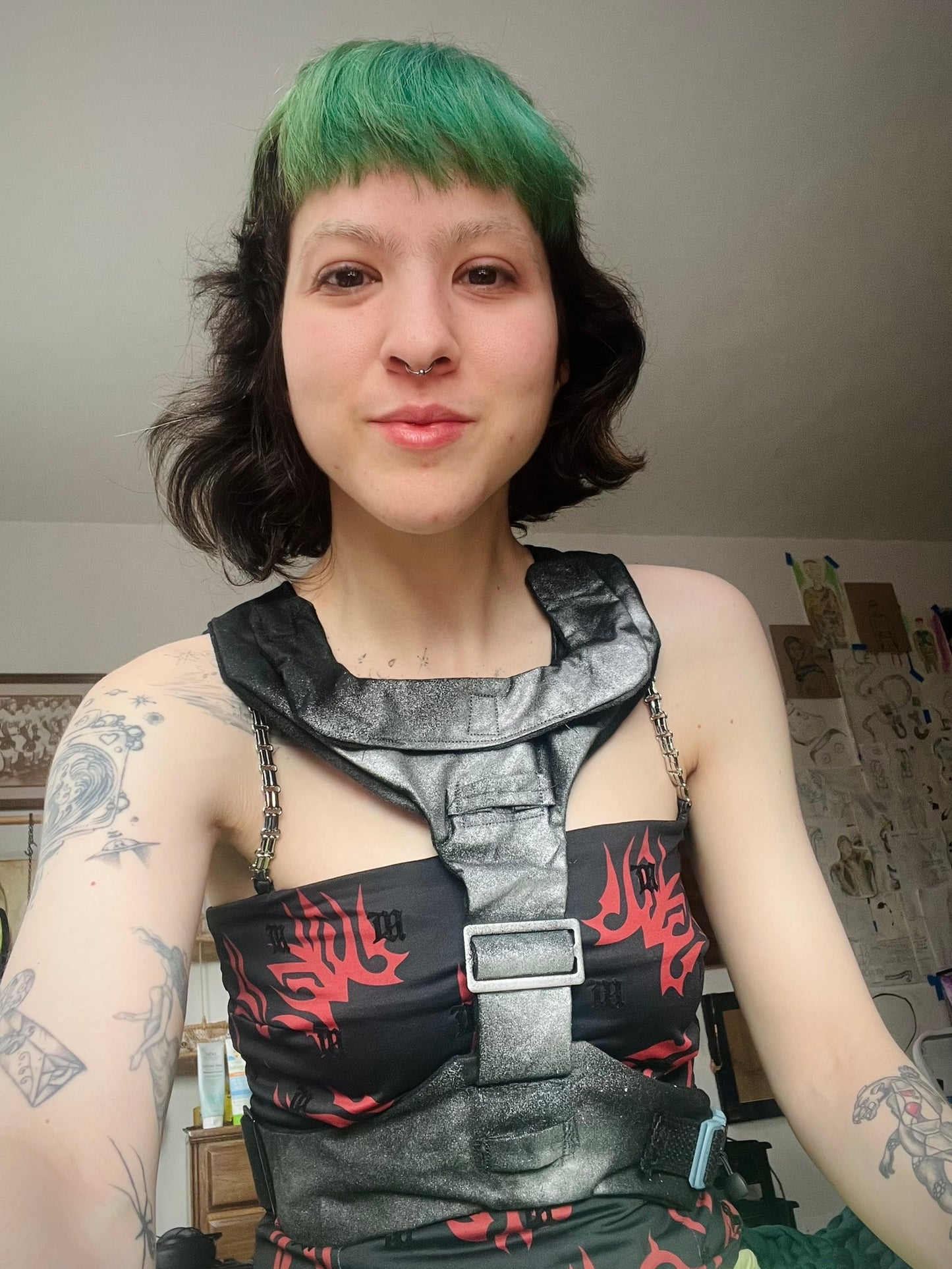 Black Harness with Silver Spraypaint
