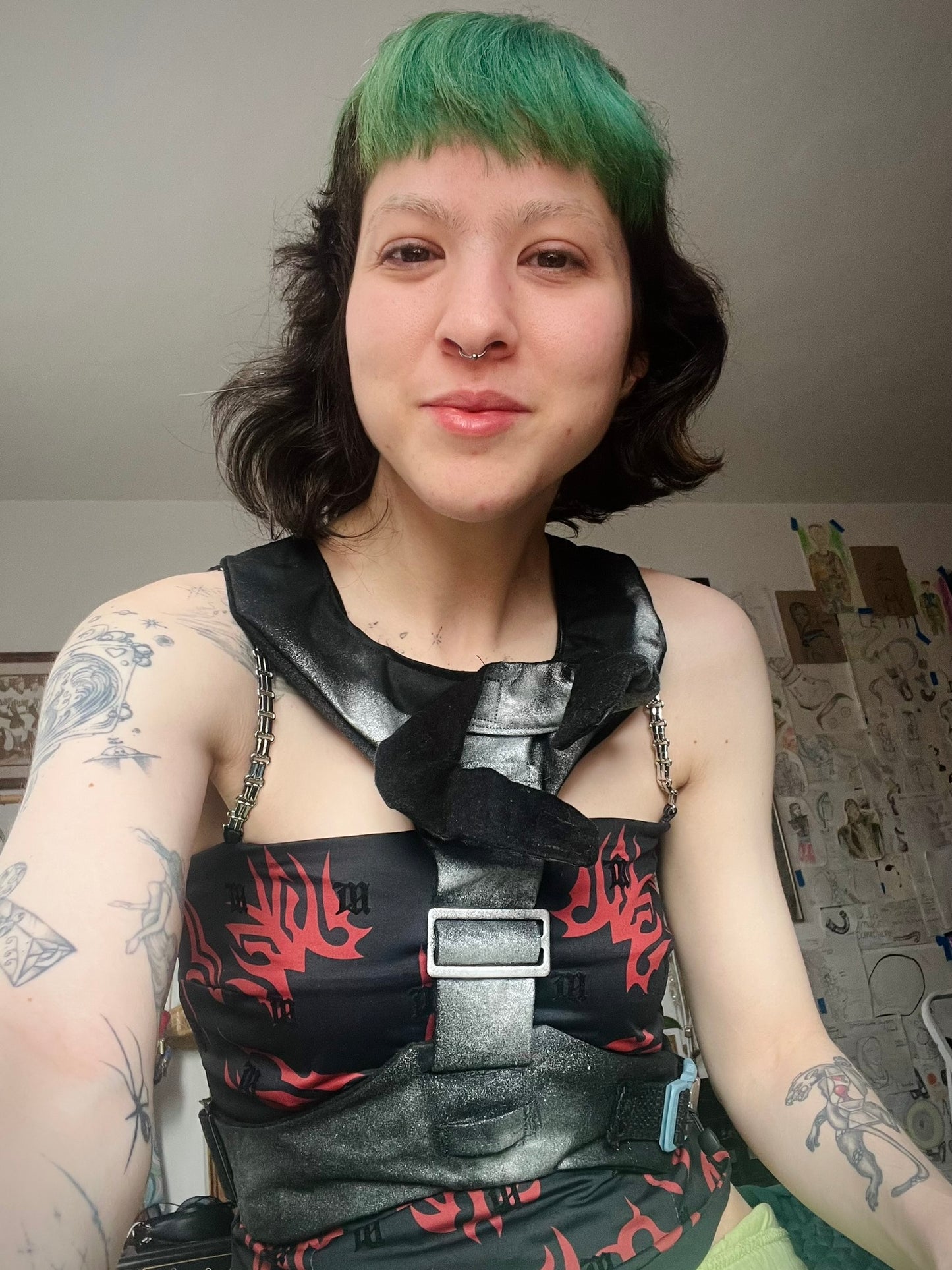 Black Harness with Silver Spraypaint