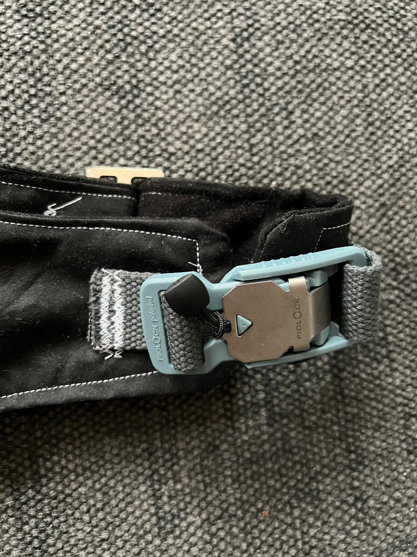 Black Harness with White Topstitch