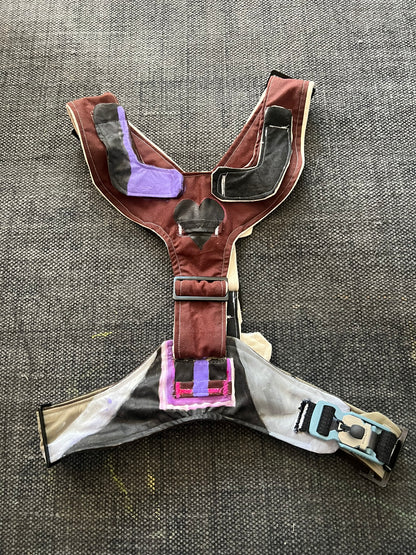 Red, Olive and Black Harness with Hand Painting