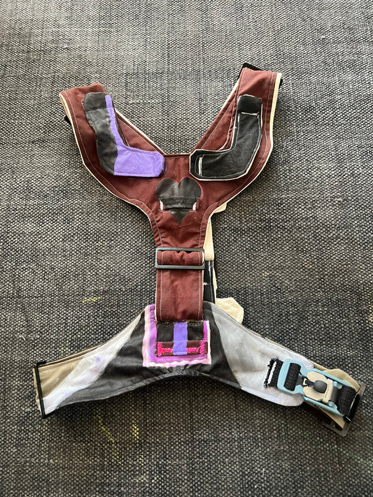 Red, Olive and Black Harness with Hand Painting