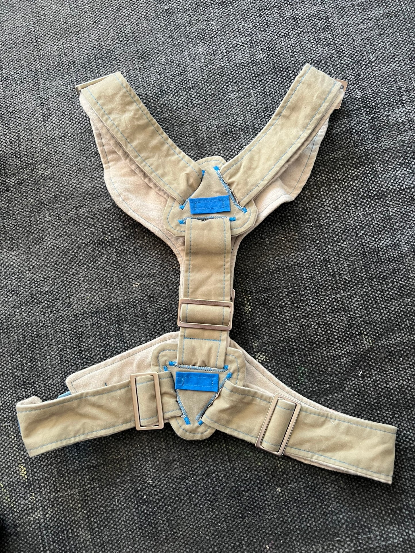 Olive and Blue Harness with Hand Painting