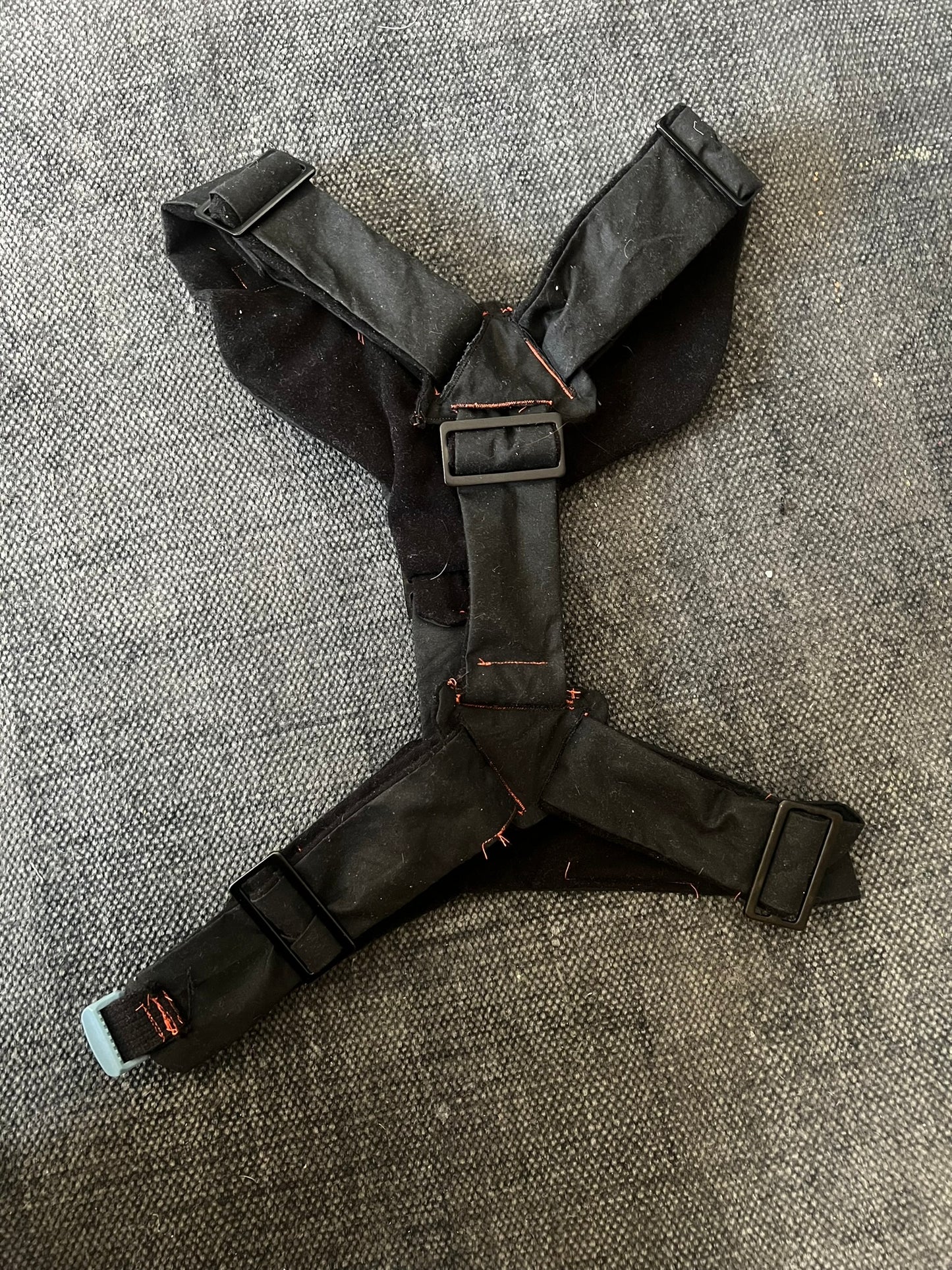 Black Harness with Red Stitching