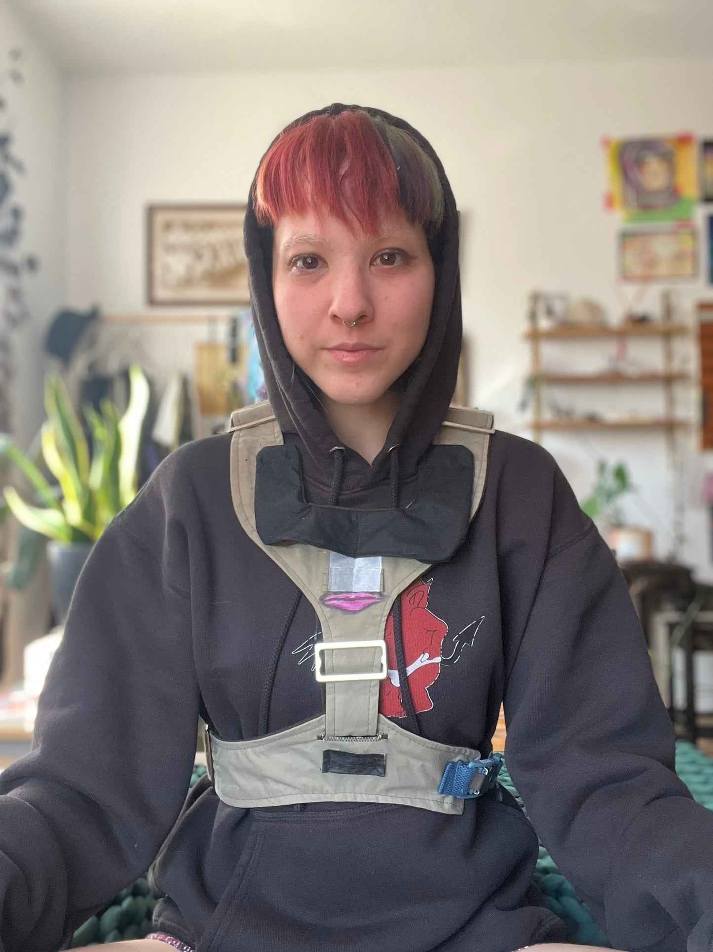 Olive Harness with Hand Painting