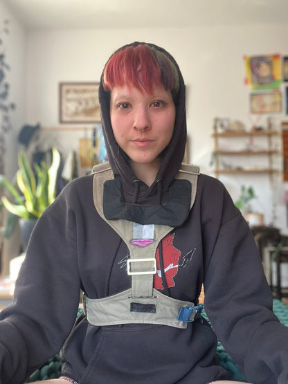 Olive Harness with Hand Painting
