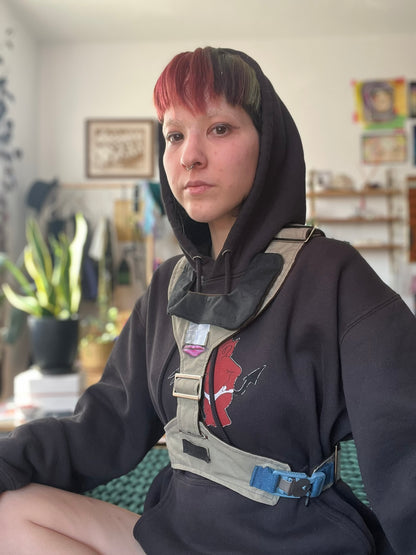 Olive Harness with Hand Painting