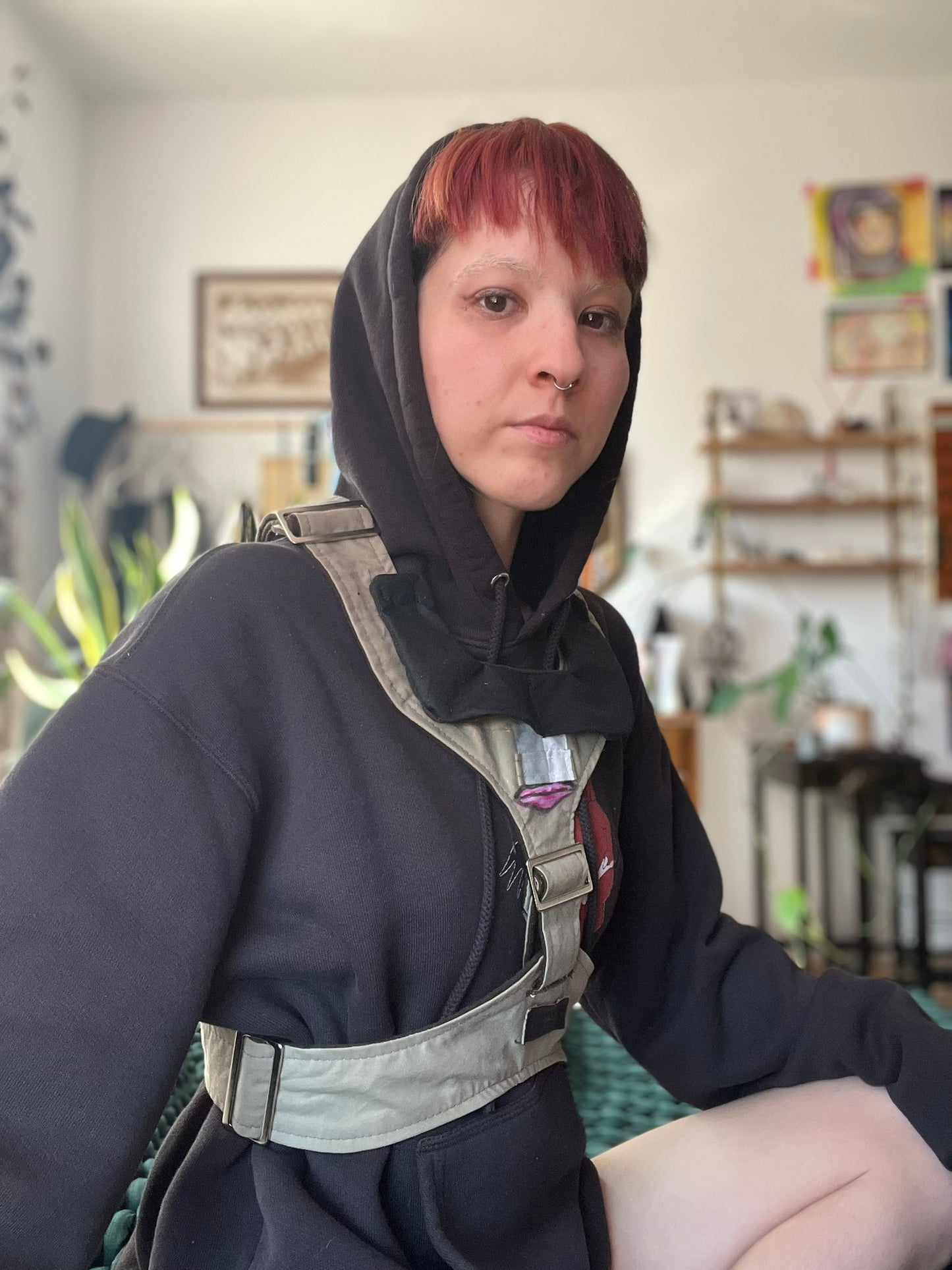 Olive Harness with Hand Painting