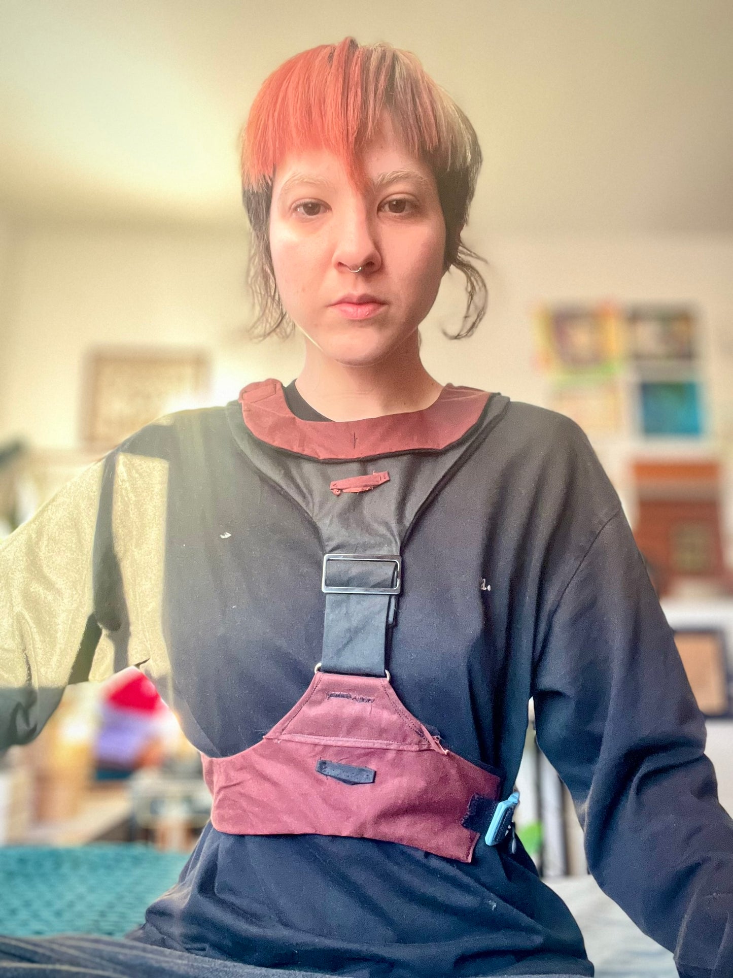 Black with Burgundy Harness