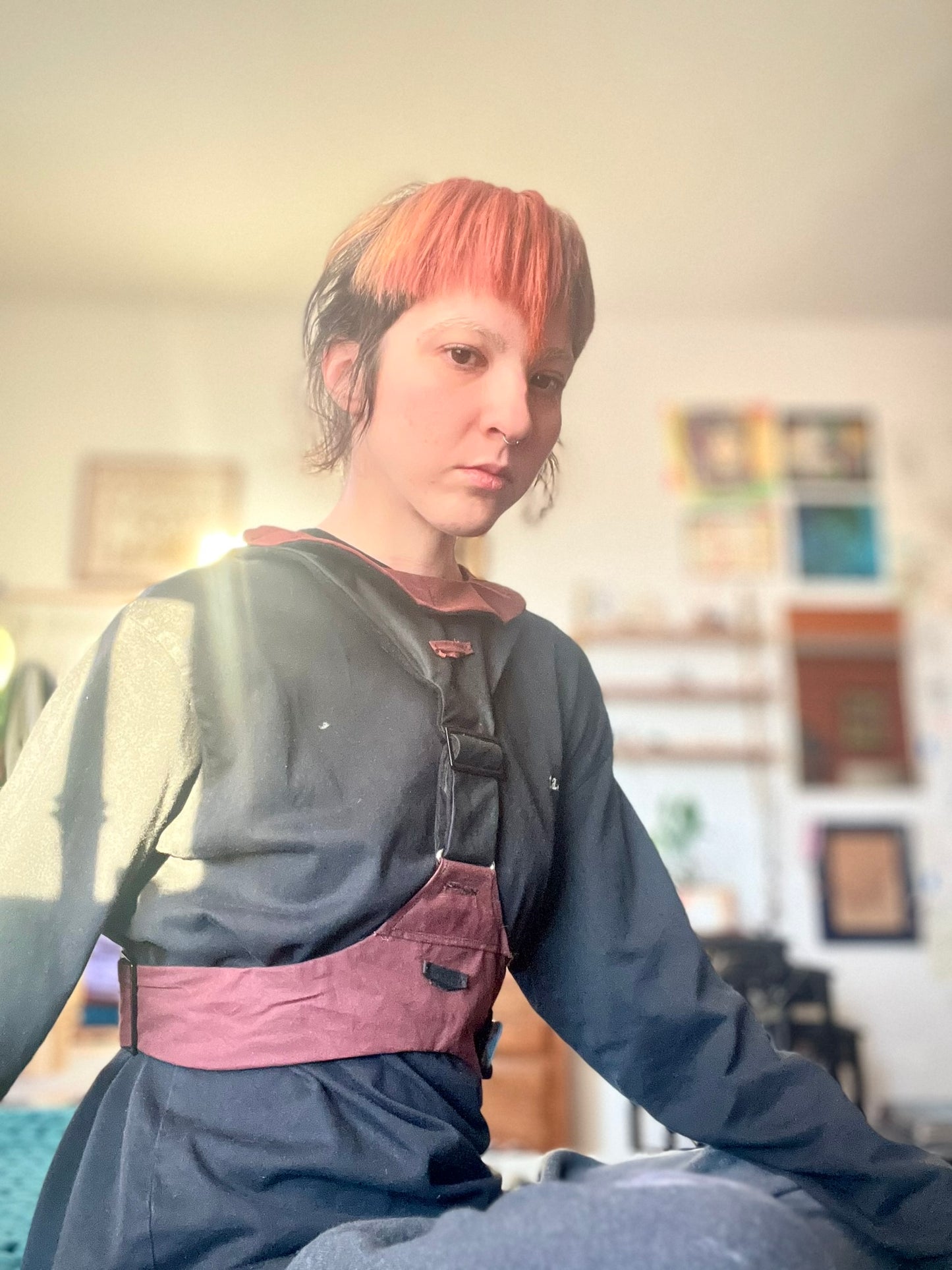 Black with Burgundy Harness