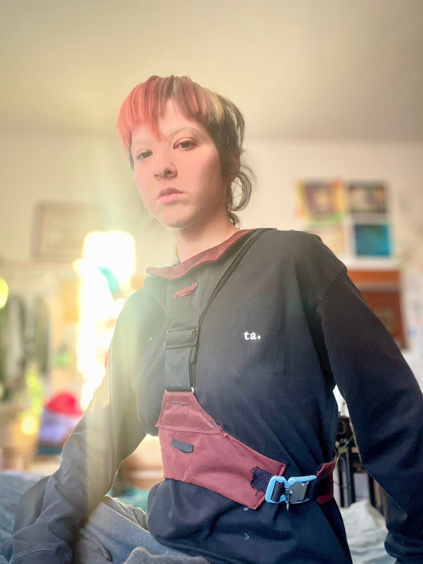 Black with Burgundy Harness