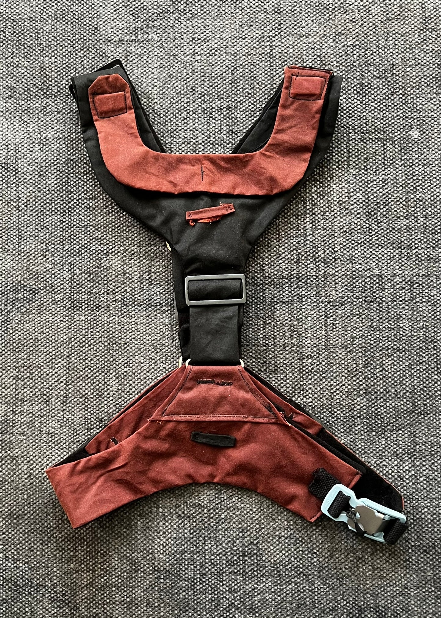 Black with Burgundy Harness