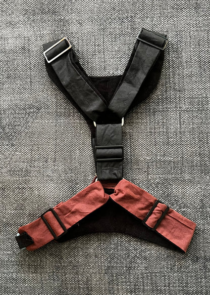 Black with Burgundy Harness